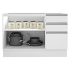 Bajo Mesada 120 x 52 cm 2 Puertas 3 Cajones Sin Mesada Blanco Glamy Madesa