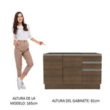 Bajo Mesada para Bacha 120 cm 2 Puertas y 3 Cajones (Sin Mesada) Marrón Glamy