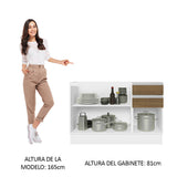 Bajo Mesada para Bacha 100% MDF 120 cm 3 Puertas e 2 Cajones Blanco/Marrón Acordes Madesa