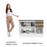 Bajo Mesada Cocina 100% MDF 120 cm 3 Puertas e 2 Cajones Blanco/Marrón Acordes Madesa