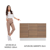 Bajo Mesada 120 cm 3 Cajones 2 Puertas Stella Blanco/Marrón