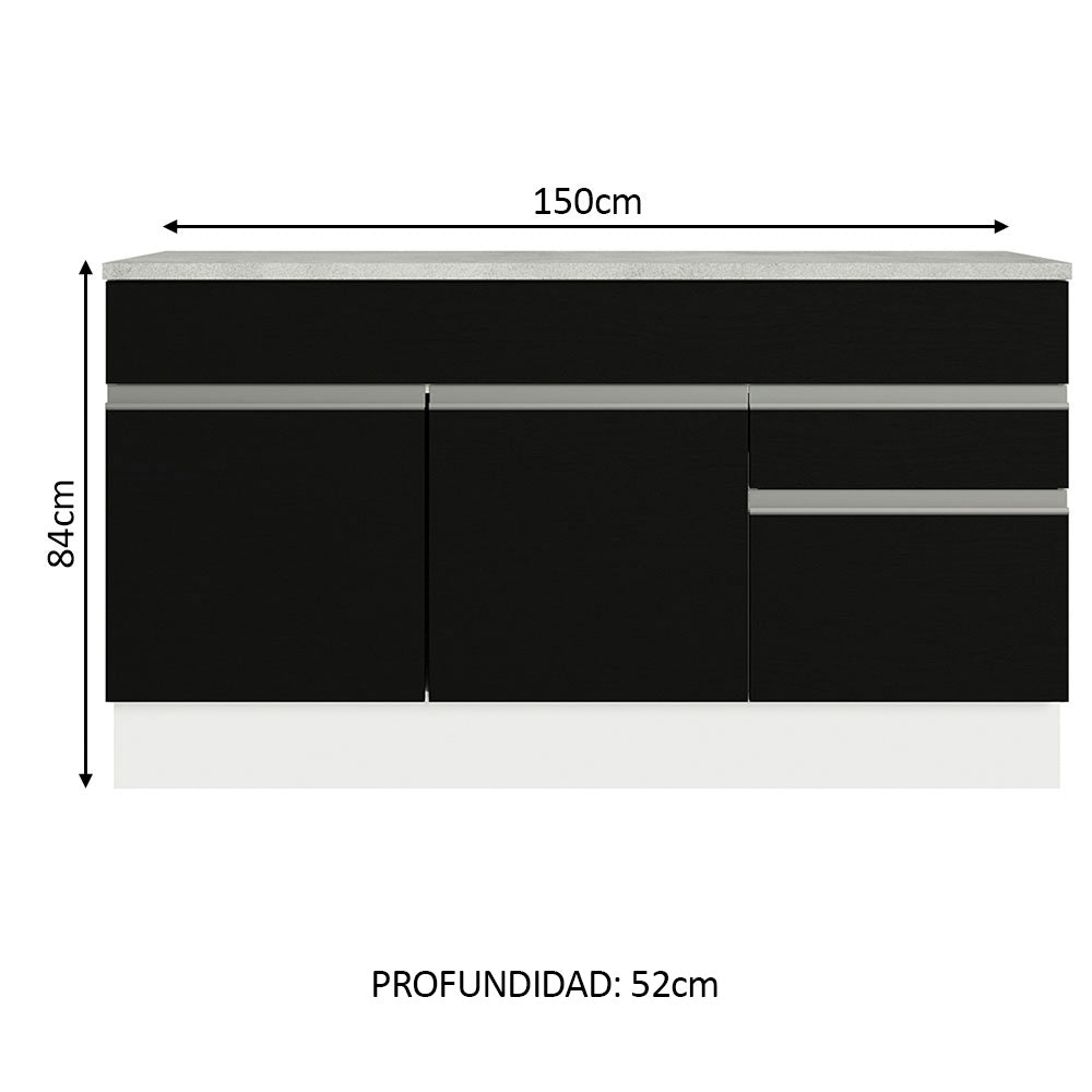 Bajo Mesada Cocina Madesa Glamy 150cm Con Tapa BN