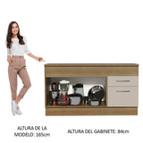 Bajo Mesada 150 cm 2 Portas e 2 Gavetas (Con Mesada) Marrón/Crema Agata
