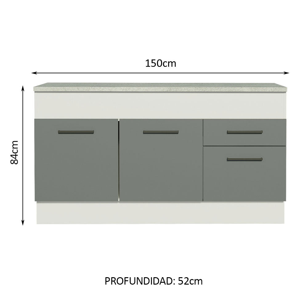 Bajo mesada Madesa Agata 150 Cm 2 Puertas 2 Cajones