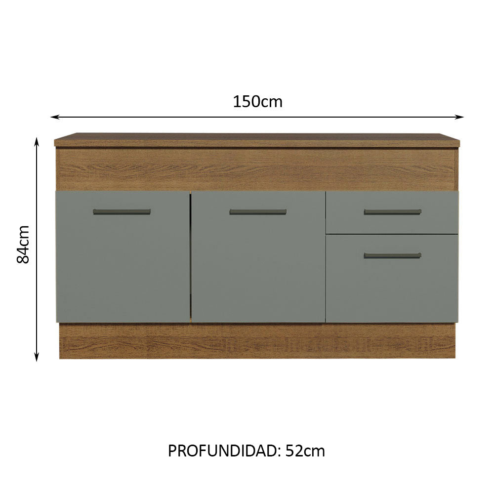 Bajo mesada Madesa Agata 150 Cm 2 Puertas 2 Cajones