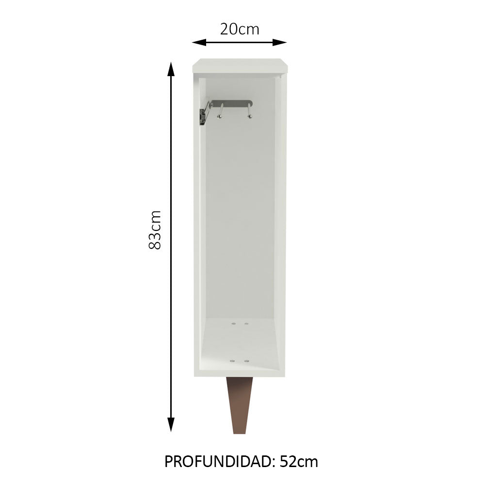 Bajo Mesada Porta Repasador 20 cm con Patas Blanco Reims Madesa