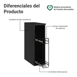 Bajo Mesada Especiero 20 cm Flotante Negro Nice Madesa