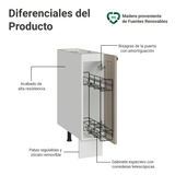 Bajo Mesada Especiero 20 cm 1 Puerta (Sin Mesada) Blanco/Crema Vik Madesa