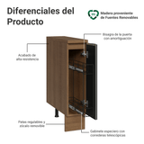 Bajo Mesada Especiero 20 cm 1 Puerta (Con Mesada) Marrón/Negro Lux Madesa