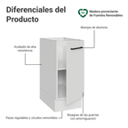 Bajo Mesada 35 cm 1 Puerta Sin Mesada Blanco Agata Madesa