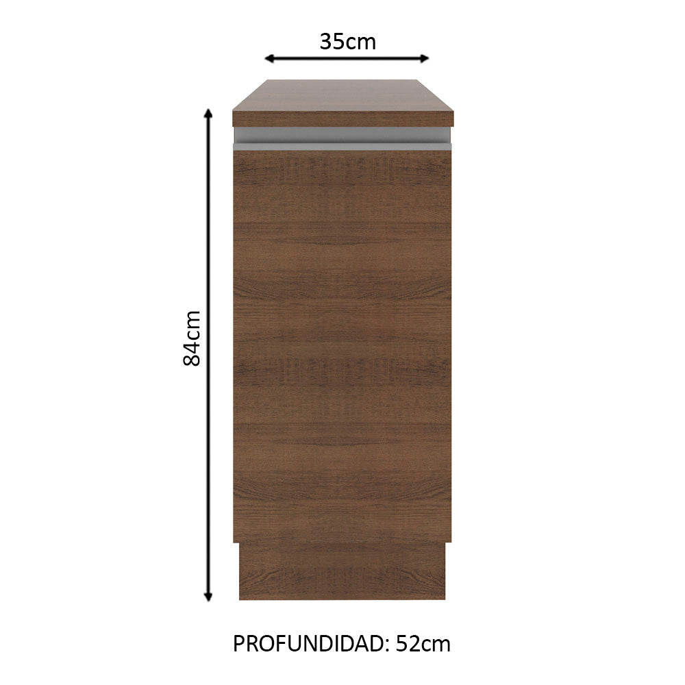 Bajo Mesada 35 cm 1 Puerta Glamy Marrón