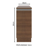 Bajo Mesada 35 cm 1 Puerta Glamy Marrón