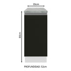 Bajo Mesada 35 cm 1 Puerta Blanco/Negro Glamy Madesa