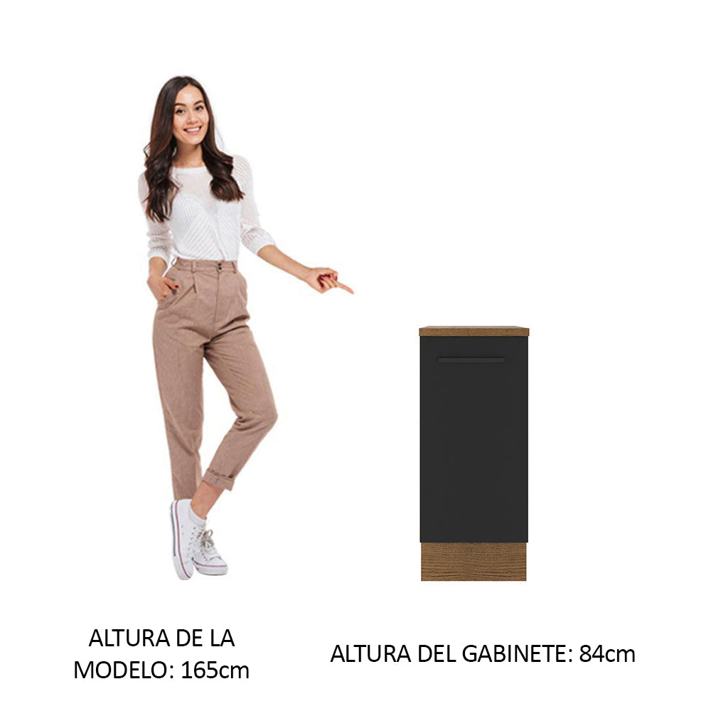 Bajo Mesada Cocina 35 cm 1 Puerta Marrón/Negro Agata Madesa