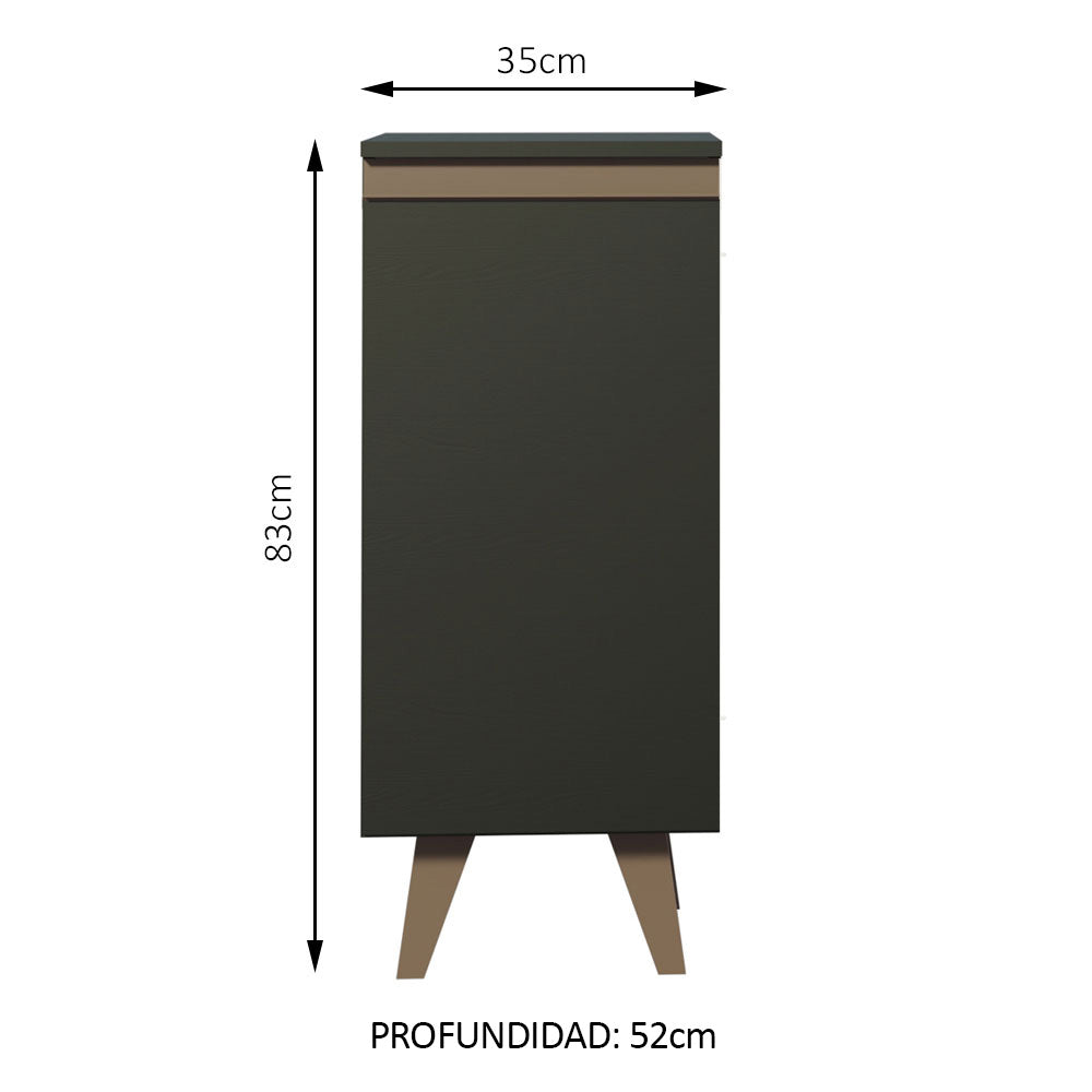 Bajo Mesada Reims 35 cm 1 Puerta Negro