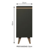 Bajo Mesada Reims 35 cm 1 Puerta Negro