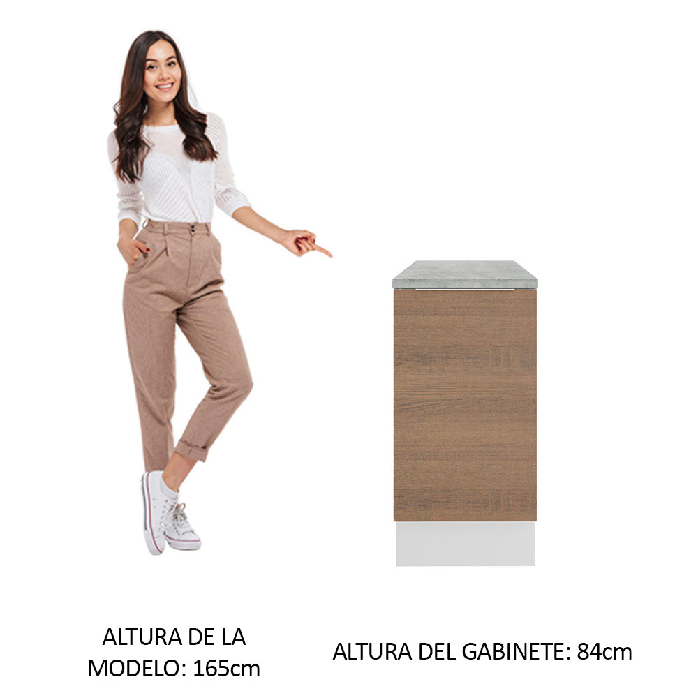 Bajo Mesada Cocina 35 cm 1 Puerta Blanco/Marrón Stella Madesa