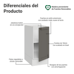 Bajo Mesada 35 cm 1 Puerta Sin Mesada Blanco/Gris Vik Madesa