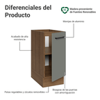 Bajo Mesada 35 cm 1 Puerta Sin Mesada Marrón/Gris Agata Madesa