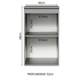 Bajo Mesada 40 cm 1 Puerta Nice Gris