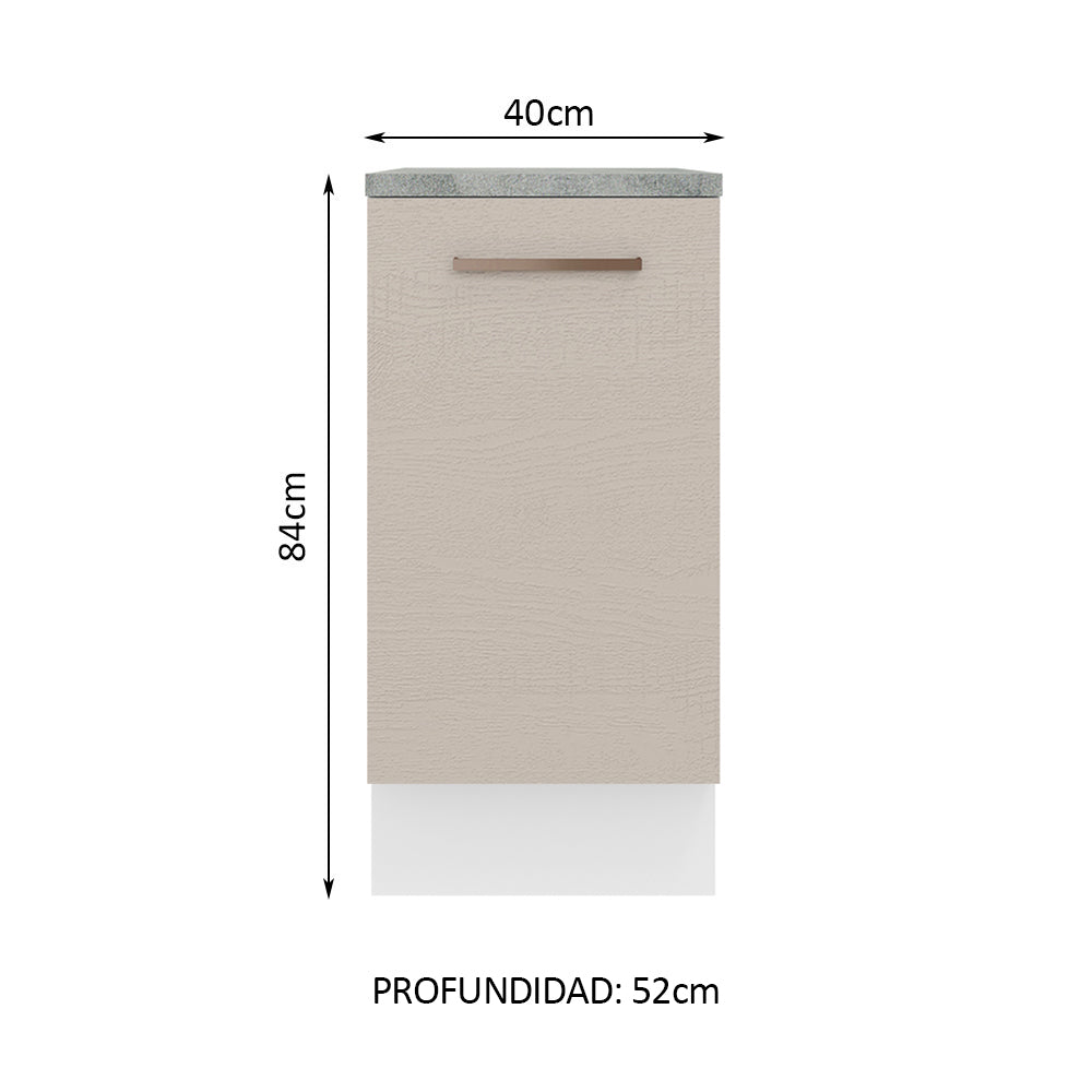 Bajo Mesada 40 cm 1 Puerta Blanco/Crema Agata