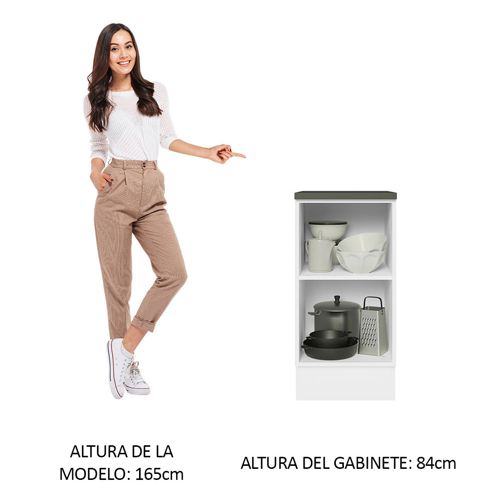 Bajo Mesada Cocina 100% MDF 40 cm 1 Puerta Blanco/Marrón Acordes Madesa