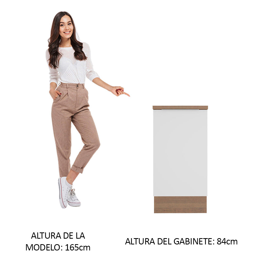 Bajo Mesada Cocina 40 cm 1 Puerta Marrón/Blanco Stella Madesa