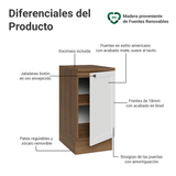 Bajo Mesada de Cocina 40 cm 1 Puerta Marrón/Blanco Vik Madesa