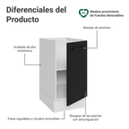 Bajo Mesada 40 cm 1 Puerta Sin Mesada Blanco/Negro Agata Madesa