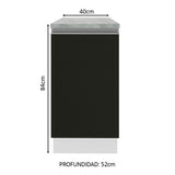 Bajo Mesada 40 cm 1 Puerta Glamy Blanco/Negro