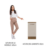 Bajo Mesada 40 cm 1 Puerta Agata Marrón/Crema