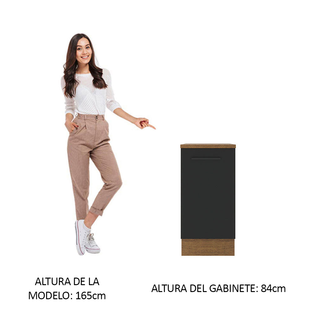 Bajo Mesada 40 cm Sin cajones 1 Puerta Agata Marrón/Negro