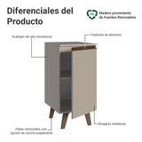 Bajo Mesada 40 cm 1 Puerta Con Patas Nice Crema