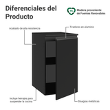Bajo Mesada de Cocina 40 cm 1 Puerta Flotante Negro Nice Madesa
