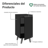 Bajo Mesada de Cocina 40 cm 1 Puerta con Patas Negro Nice Madesa