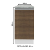 Bajo Mesada 40 cm 1 Puerta Glamy Blanco/Marrón