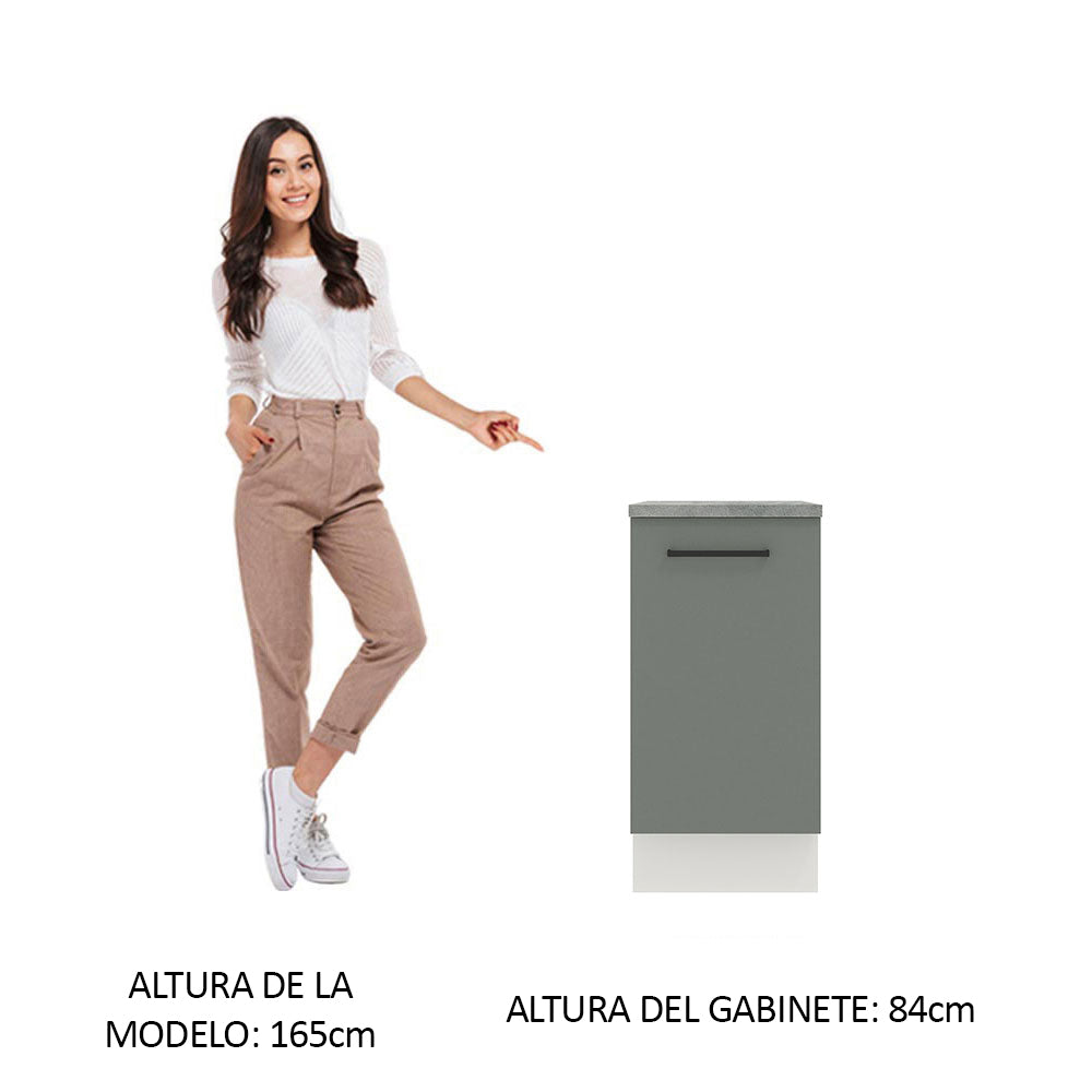 Bajo Mesada 40 cm Sin cajones 1 Puerta Agata Blanco/Gris