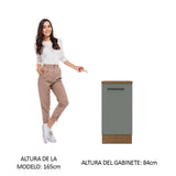 Bajo Mesada 40 cm Sin cajones 1 Puerta Agata Marrón/Gris