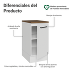 Bajo Mesada 40 cm 1 Puerta Blanco/Marrón Agata Madesa
