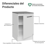 Bajo Mesada 50cm 1 puerta Blanco Agata Madesa