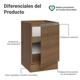 Bajo Mesada 50cm 1 Puerta (Sin Mesada) Marrón Glamy Madesa