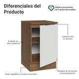 Bajo Mesada 50cm 1 puerta Marrón/Blanco Stella Madesa