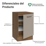 Bajo Mesada 50cm 1 Puerta Marrón/Crema Agata Madesa