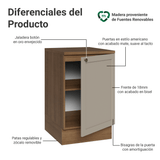 Bajo Mesada 50cm 1 Pueta (Con Mesada) Marrón/Crema Vik Madesa