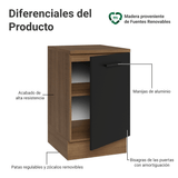 Bajo Mesada 50cm 1 puerta Marrón/Negro Agata Madesa