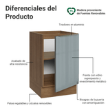Bajo Mesada de Cocina 50 cm 1 Puerta (Sin Mesada) Marrón/Gris Lux Madesa