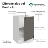 Bajo Mesada 50cm 1 Puerta (Sin Mesada) Blanco/Gris Vik Madesa
