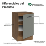Bajo Mesada 50cm 1 Puerta Marrón/Gris Agata Madesa