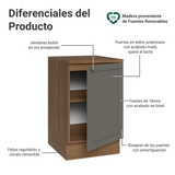 Bajo Mesada 50cm 1 puerta Marrón/Gris Vik Madesa
