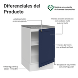 Bajo Mesada 50cm 1 puerta Blanco/Azul Vik Madesa